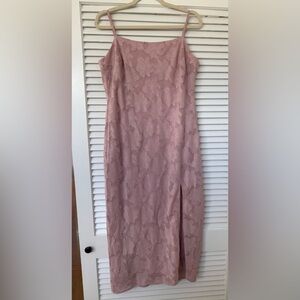 Lulu's Mauve Floral Midi Dress
